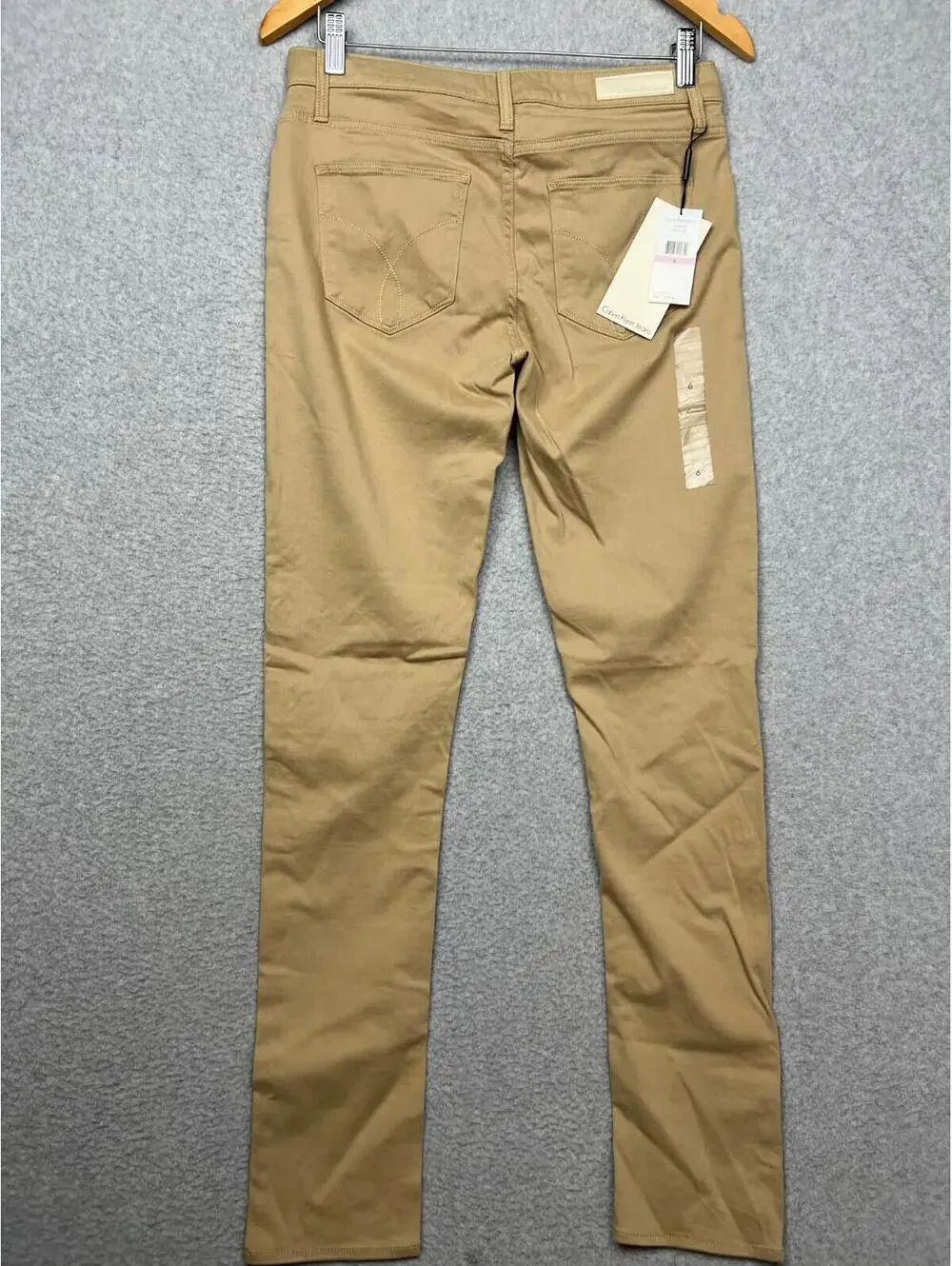 Calvin Klein Jeans Slim Straight Leg Pants Womens Size 6 Casual Simple Tan